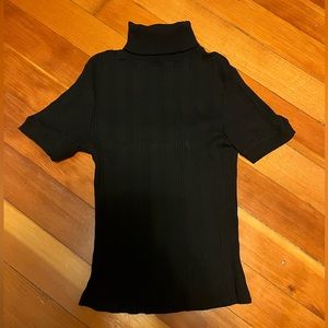 *SOLD* ZARA Turtleneck Short Sleeve Shirt Black Medium